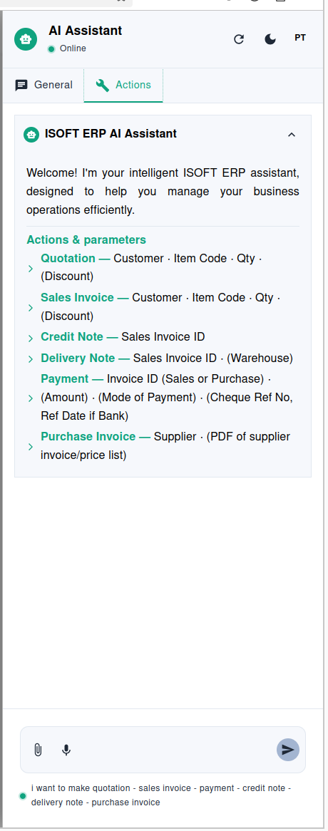AI inside ERP — screenshot 1